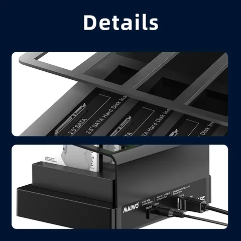 Корпус для внешнего жесткого диска MAIWO 4 Bay, Sata на USB 3,0, 2,5 и 3,5 дюйма, HDD SDD, док-станция, корпус для жесткого диска для ПК