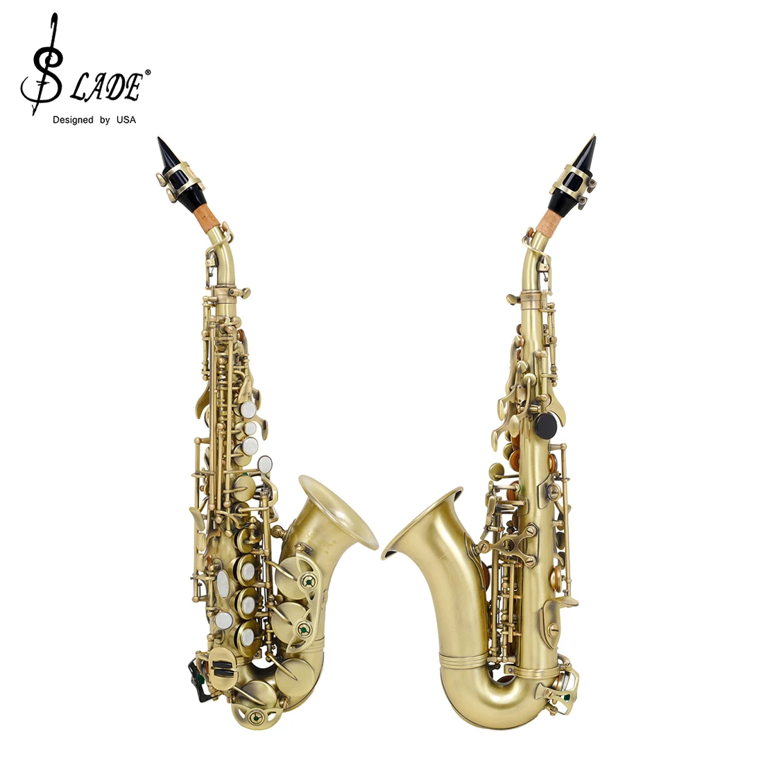 SLADE Bb саксофон-сопрано черный никелированный B набор плоских саксофонов с