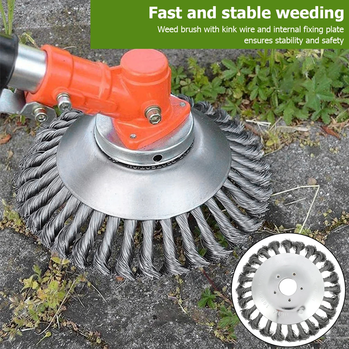 

6 Inch Lawn Mower Head Lawnmower Grass Trimmer Cutter HeadJoint Twist Knot Stainless Steel Garden Trimmer Wire Brush Replacement