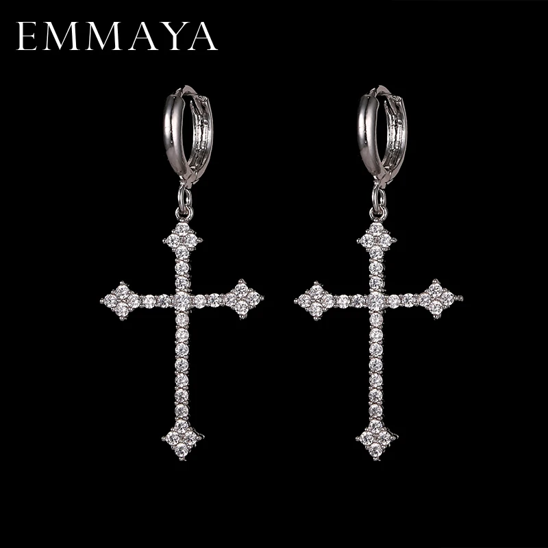 

Bettyue Newest Silver Color Cross Earrings For Women Pendientes Statement Earring Brincos Fashion Wedding Jewlery