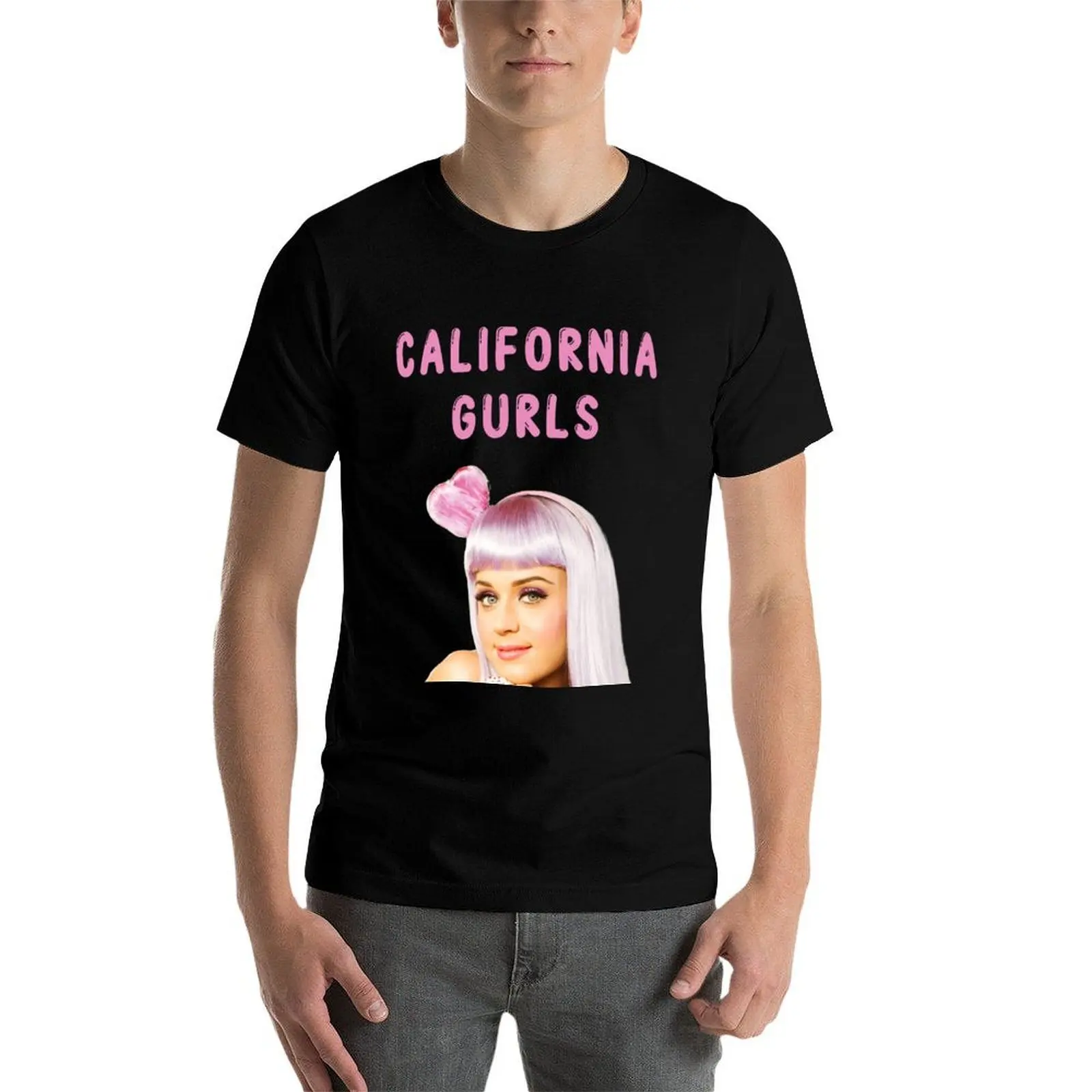 Фото Футболка California Gurls Katy Perry Teenage Dream, повседневная рубашка с короткими рукавами и простым дизайном №3