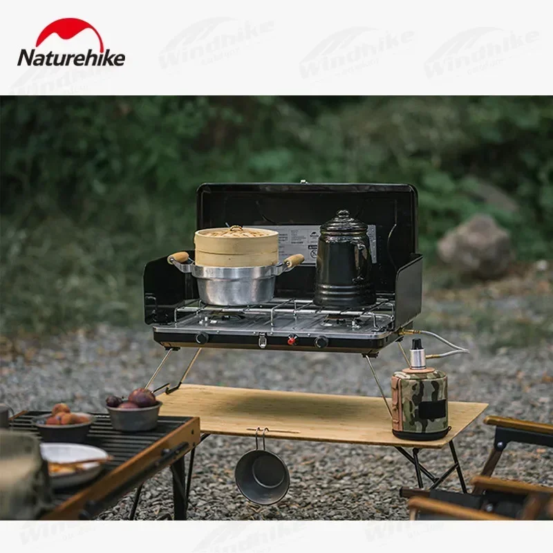 Naturehike 2024 складная двойная пожарная походная плита портативная уличная пикник