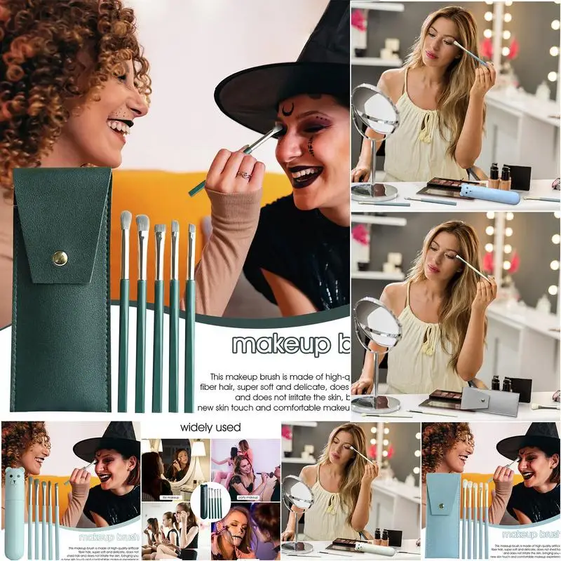 

5Pcs Eyeshadow Brush Set Portable Eyeliner Eyebrow Sticks Women Cosmetic Foundation Powder Shadow Blending Concealer Makeup Tool