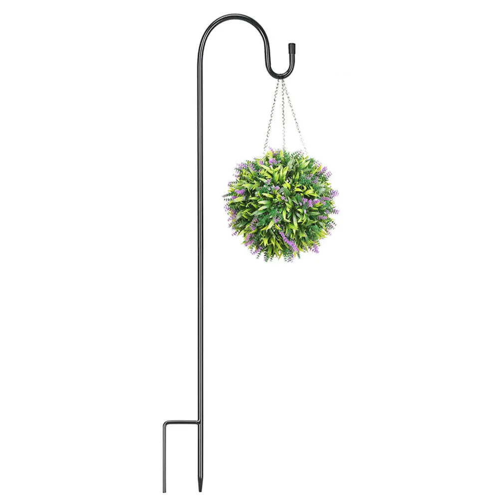 

1pcs Shepherd Crook Hook Garden Ground Plant Stand Lantern Stake For Flower Basket Hanging Basket Wall Hanging Flower Pot Holder