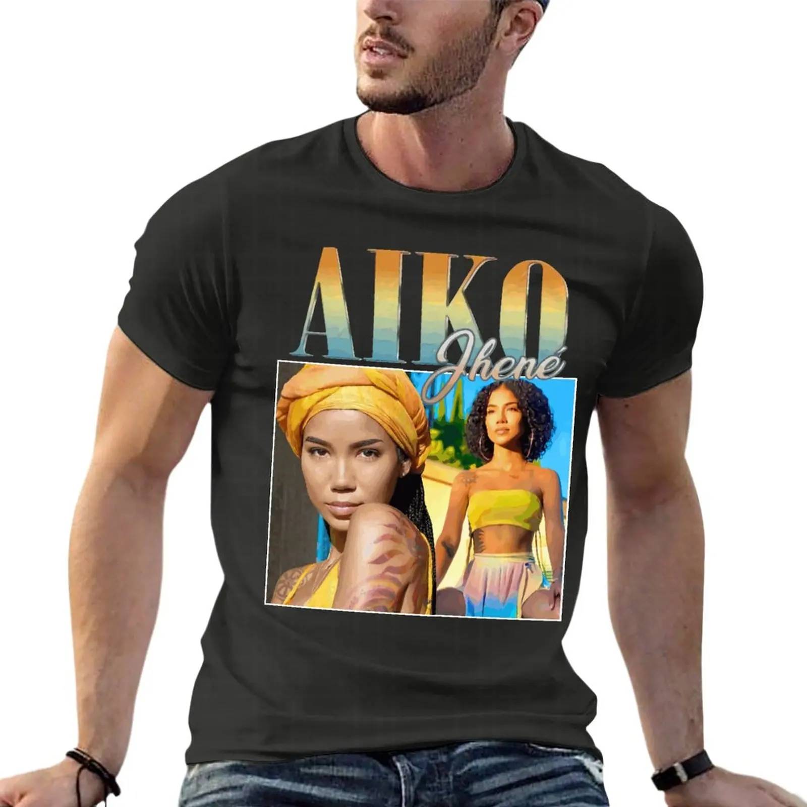 

Jhene Aiko Rap Hip Hop 90S Retro Oversize T Shirt Personalized Mens Clothes 100% Cotton Streetwear Plus Size Tops Tee