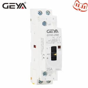 Контактор переменного тока GEYA 2P, 16 А, 20 А, 25 А, 2NO, 220 В, Гц, ручное управление, для домашнего использования, Din-рейка