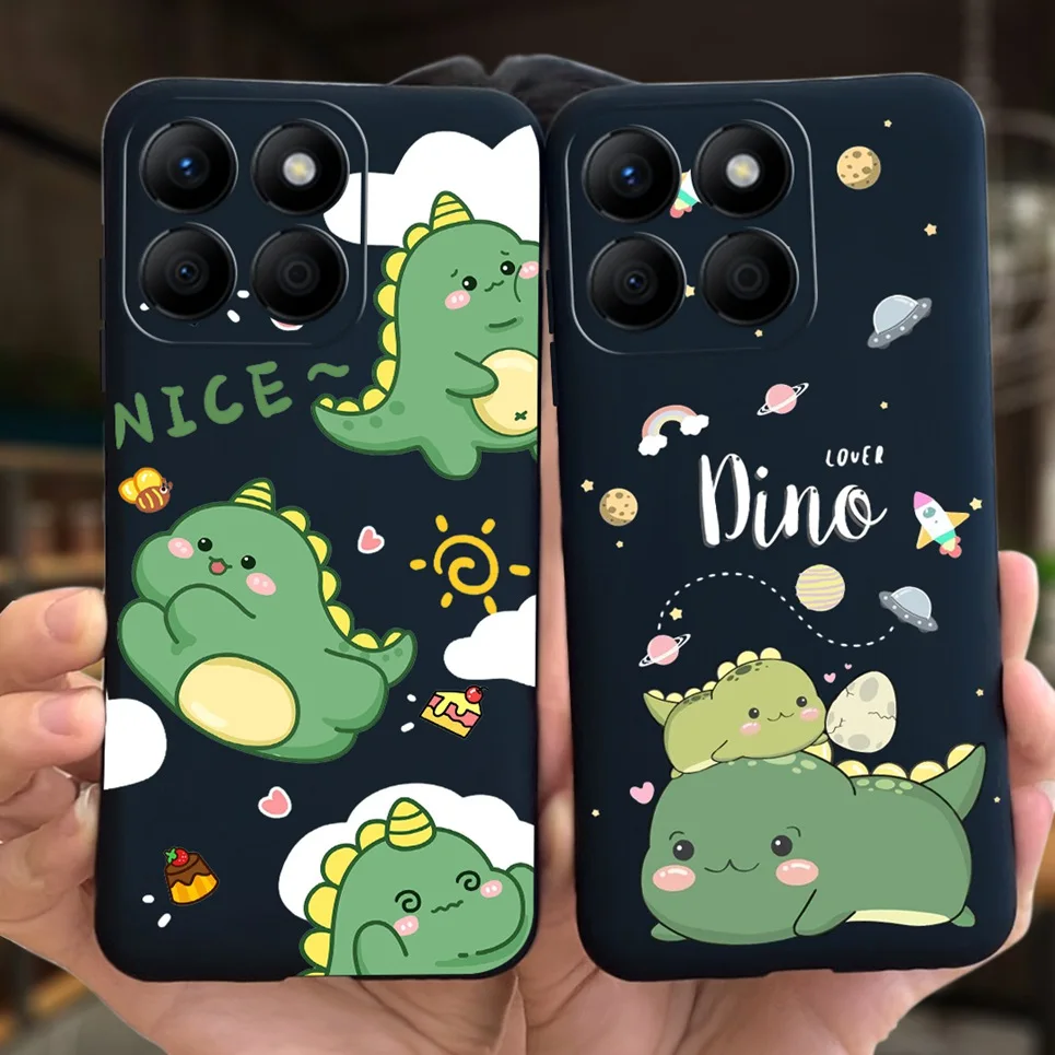 Задний бампер Space Man Dinosaur для Honor X8b X9b матовый чехол телефона жидкий силиконовый