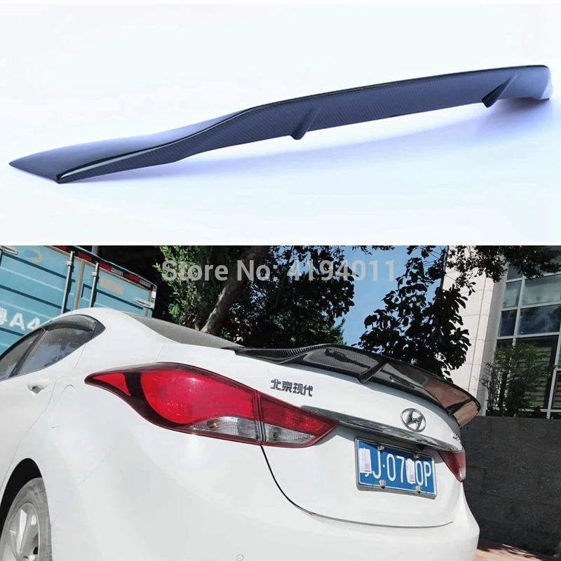 

Car Styling High Quality FRP Carbon Fiber Unpainted Color Rear Spoiler Trunk Lip Wing For Hyundai Elantra 2012 2013 2014 2015