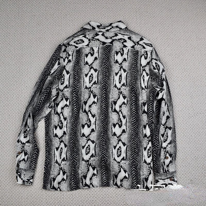 Wacko Maria Long Sleeve Hawaiian Shirt Oversize High Street Print Leopard Men Women 1:1 WACKO MARIA Shirt