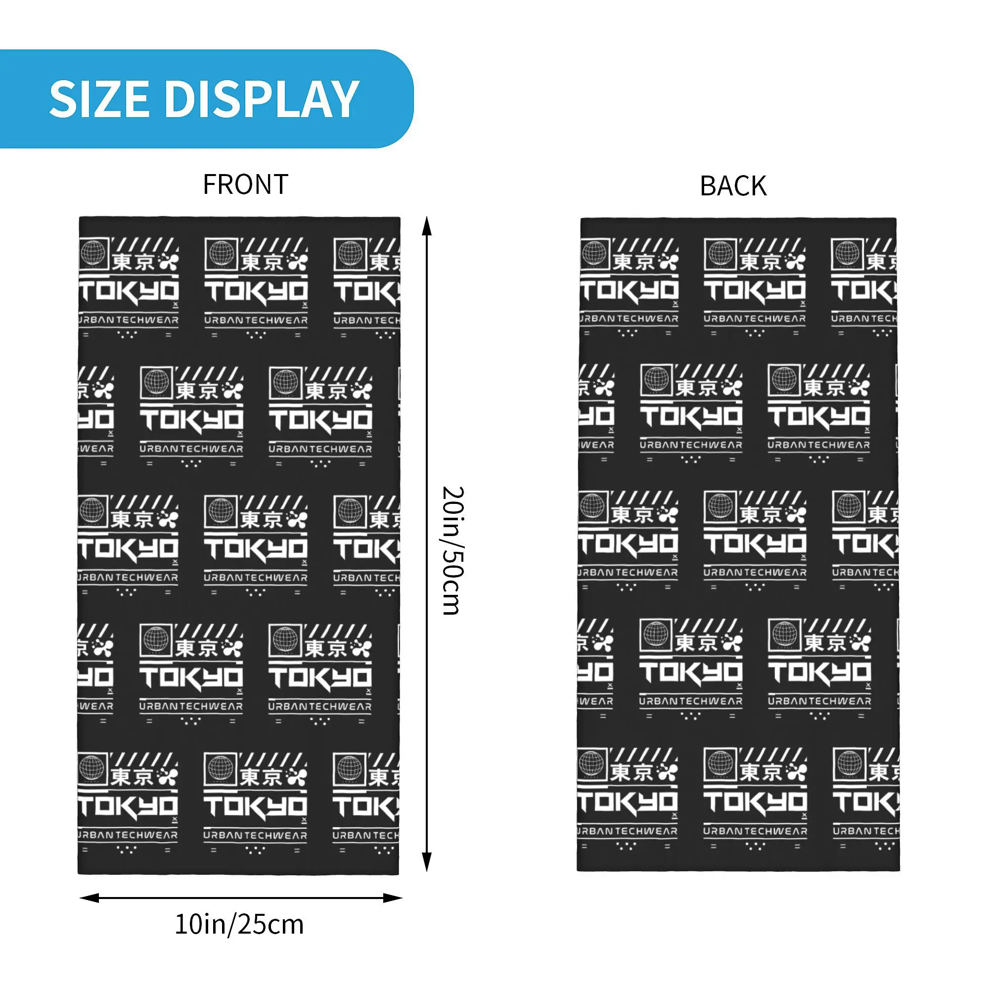 Custom Japanese Tokyo Bandana Neck Gaiter for Ski Hunting Men Women Wrap Scarf Balaclava Warmer