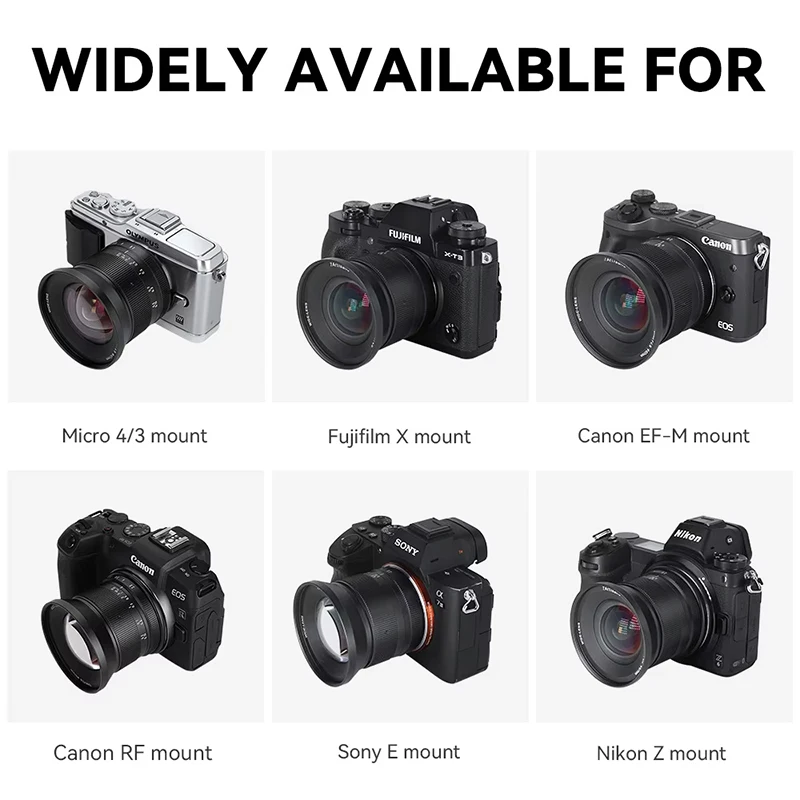 7artisans 12 мм F2.8 II APS-C 100 ° Широкоугольный ручной объектив для Sony E Nikon Z Canon R RF EOS M Leica Lumix