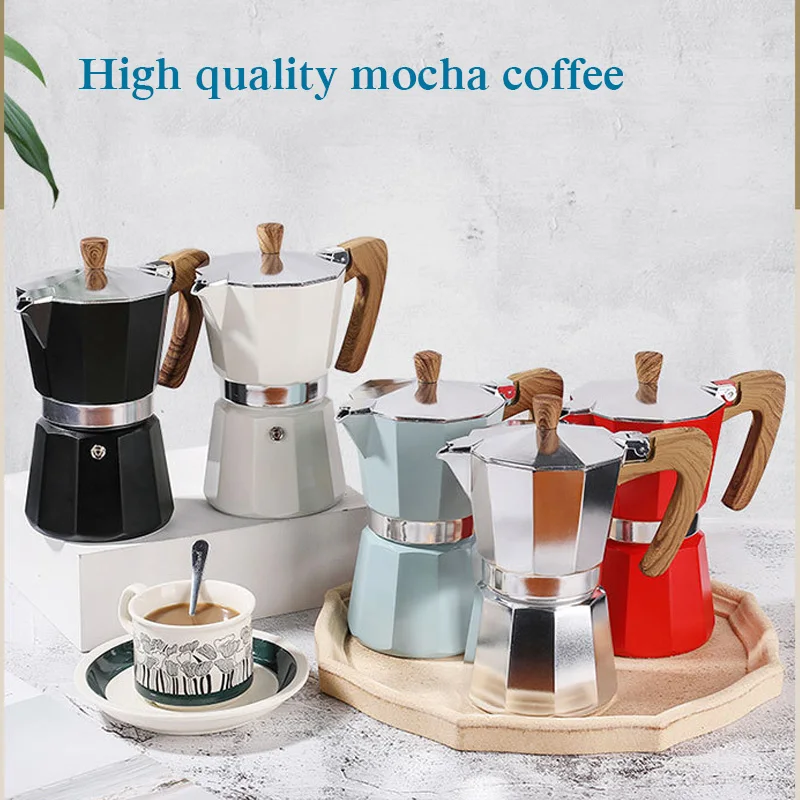 

Household Aluminum Italian Moka Espresso Coffee Maker Percolators Stove Top Pot 3/6 cup 150/300ML Kitchen Tools Stovetop Maker