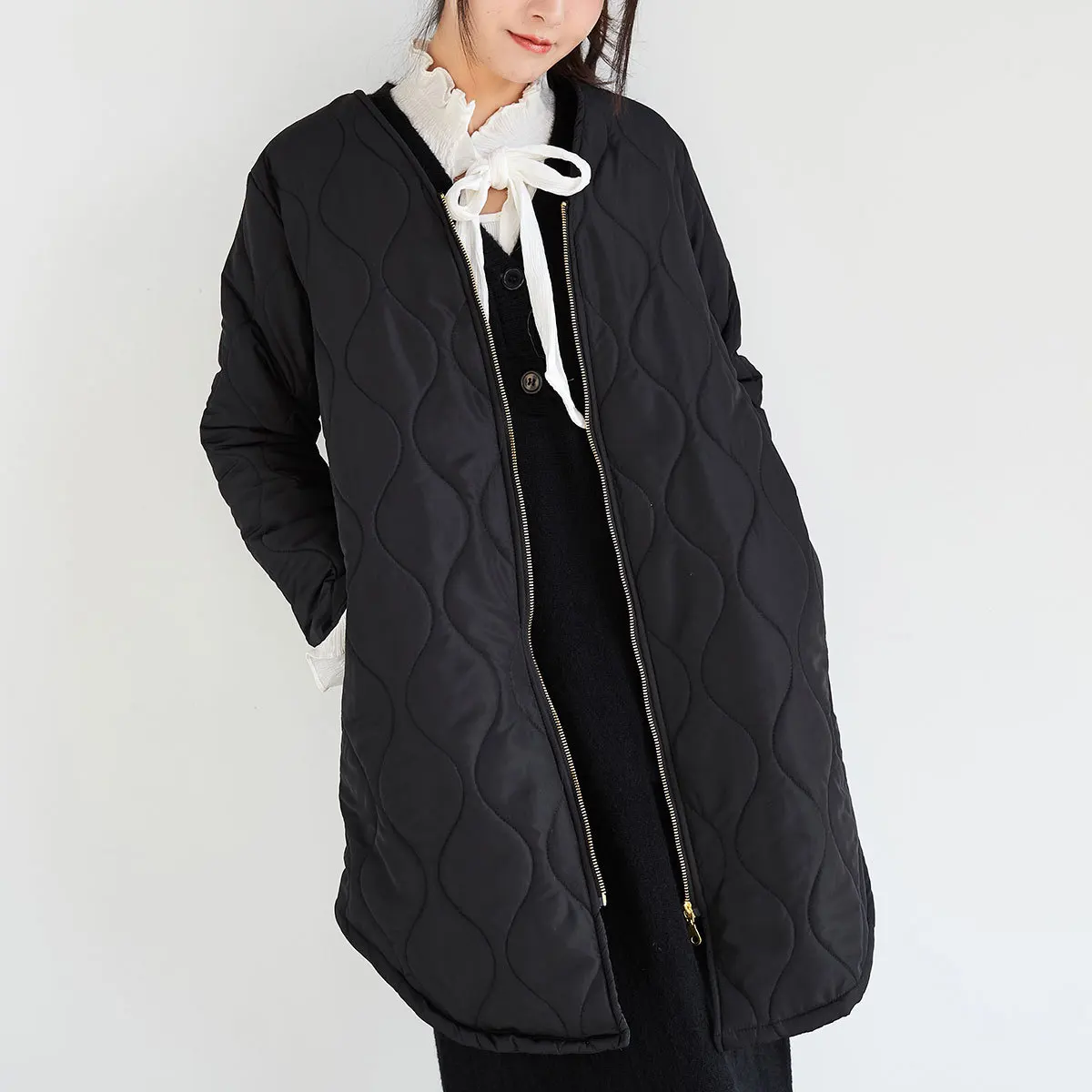 Cotton Clothing Winter Fashion Women's Thickened Winter Cotton Jacket Solid Color Casual Quilted Cotton Jacket
