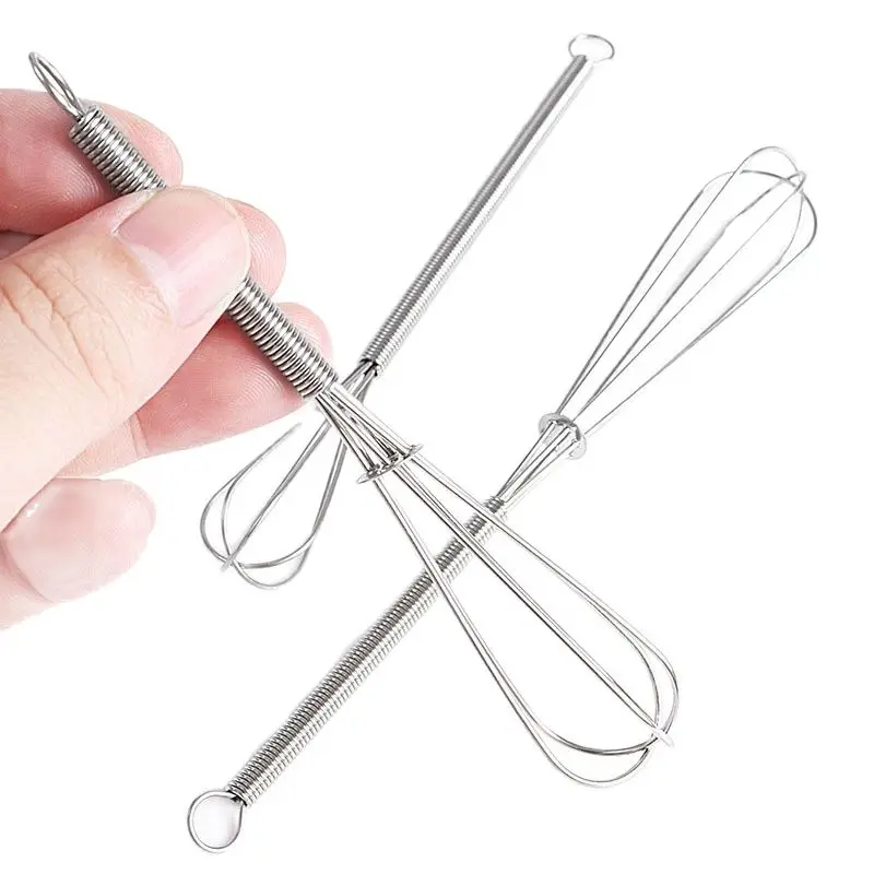 

25pcs 13cm 15cm Mini Stainless Steel 304 Manual Mini Egg Whisk Coffee Milk Blender Mixer Kitchen Egg Beater