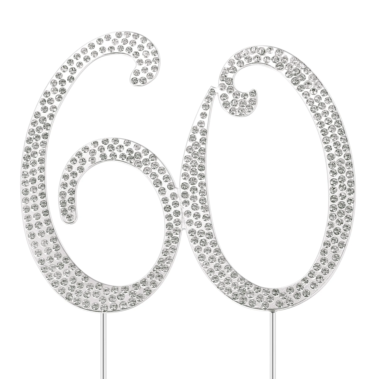 Украшение торта на 60-й день рождения блестящий топпер со стразами вечерние