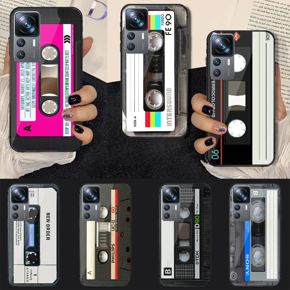 

Retro Cassette Tape Tempered Glass Phone Case Cover For Xiaomi Mi Poco X F 8 11 12 13 T 3 4 GT Pro Lite Ultra 5G