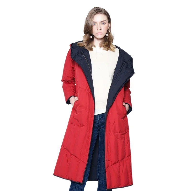 

Fashion 2023 New Women's Thickened Long Casual Down Jacket Winter Outdoor Thermal Anorak Overcoat Hooded Down Parka