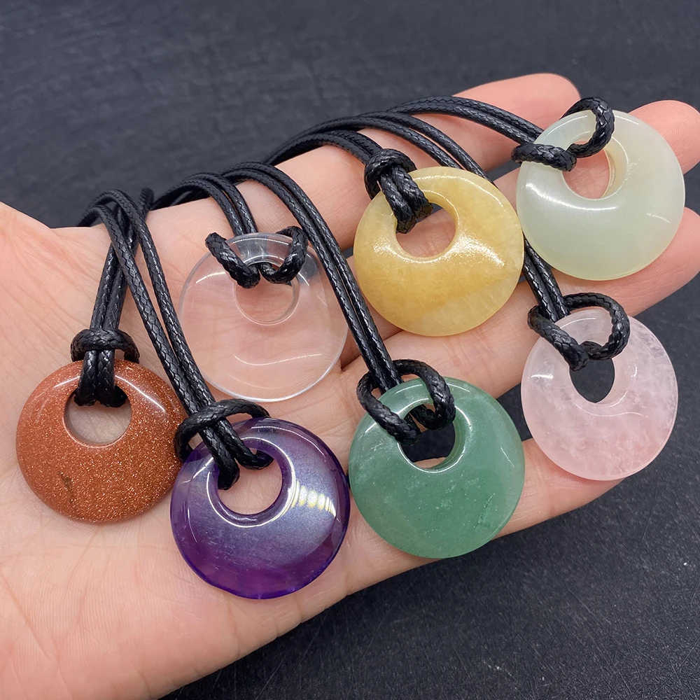 

Natural Stone Necklace Jewellery Amethyst Agate Charms Rose Quartz Crystal Green Aventurine Pendants Women Necklace Jewelry Gift