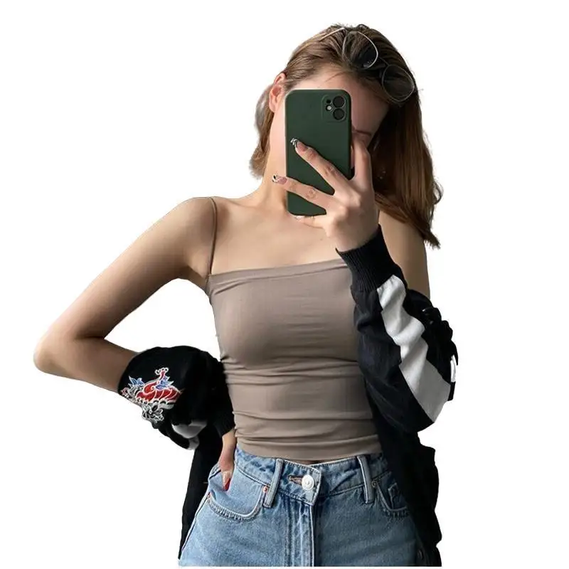 

Base tube top ladies camisole chest wrap top and one-piece beauty back underwear with chest pad Women's Tube Top Corset Top