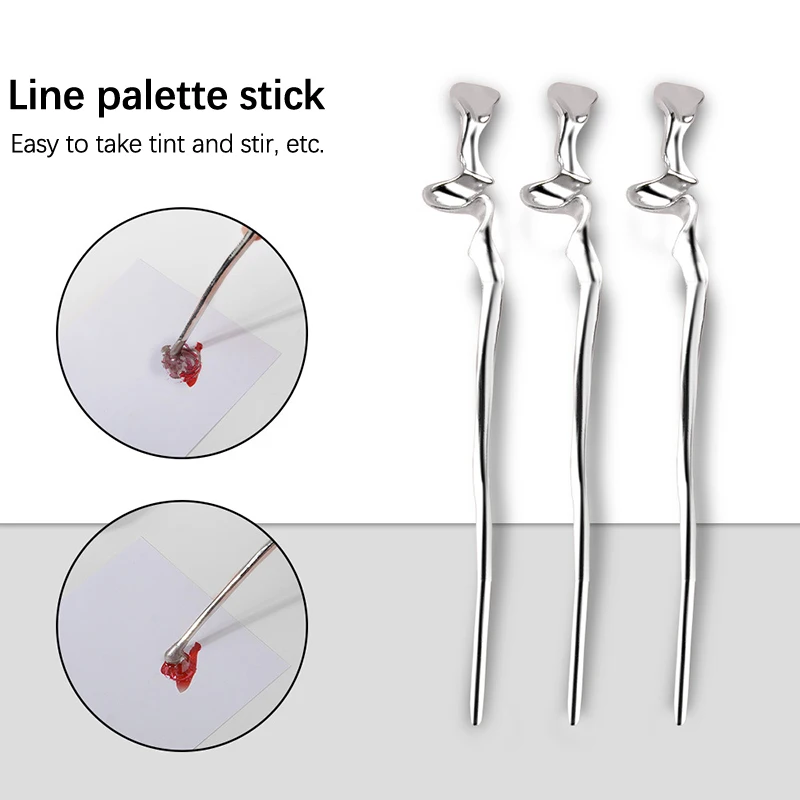 

1pc Professional Nail Art Stirring Rod Tool Stainless Steel Powder Liquid UV Gel Spoon Spatula Pin Dotting Pen