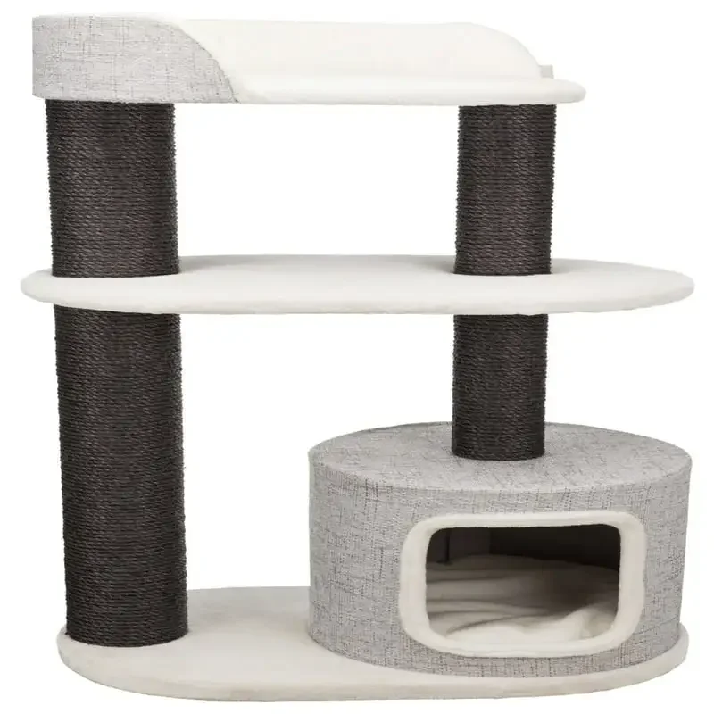 

Cara Cat Tower Condo XXL, Gray, Scratching Posts, Two Platforms, Padded Back Rest, Removable Cushion