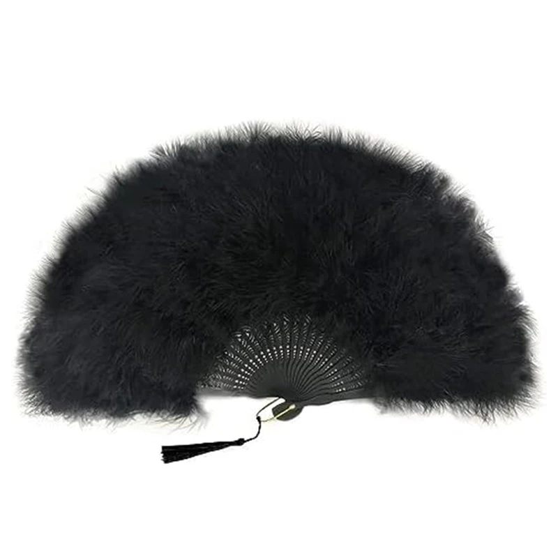 Винтажный черный складной ручной вентилятор праздничный Ручной Веер-хлопушка