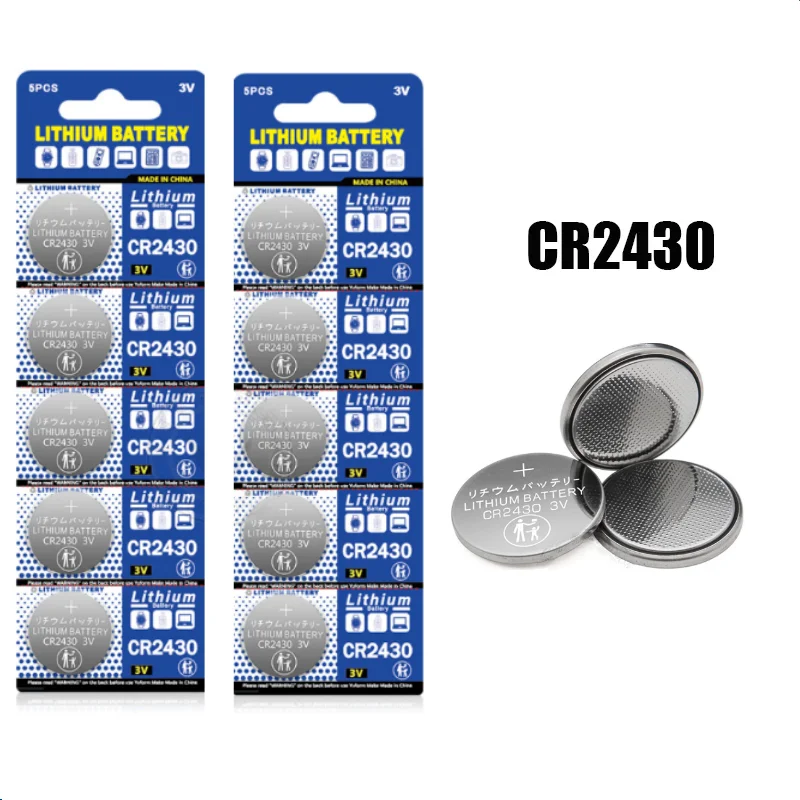 CR2430 3 В литиевая батарея CR 2430 DL2430 BR2430 280 мА/ч кнопочный Аккумулятор для ключей брелок для часов Будильник пульт дистанционного управления