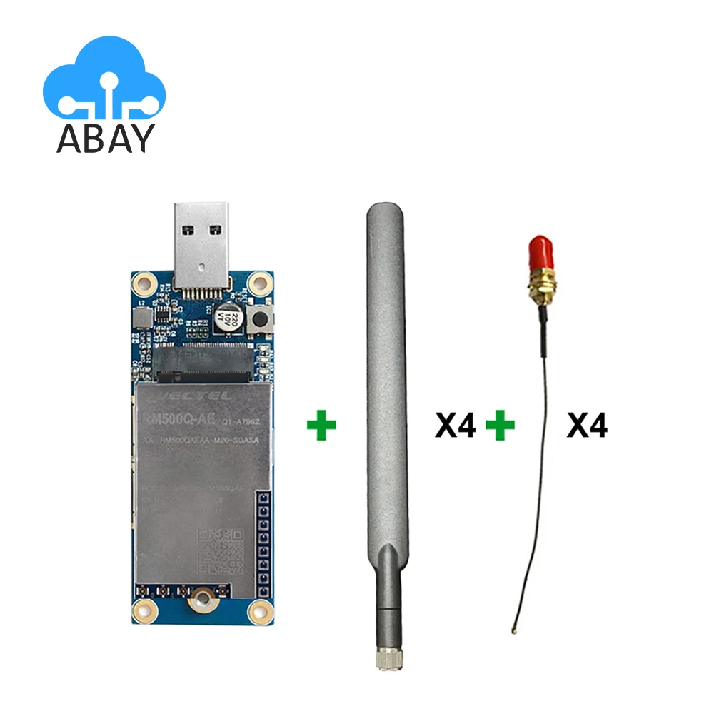 

Quectel RM500Q-AE RM500QAEAA-M20-SGASA Module + 5G USB 3.0 To M.2 USB Adapter Board + 5G antenna/IPEX4th pigtail