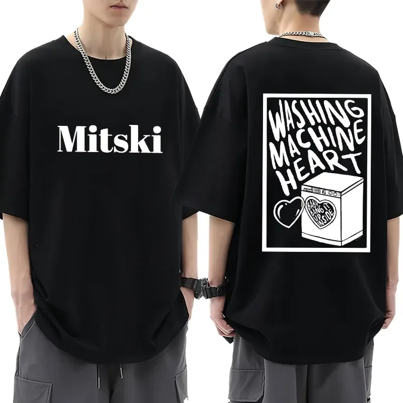 Футболка Mitski Мужская/женская с принтом в виде сердца свободная Эстетическая