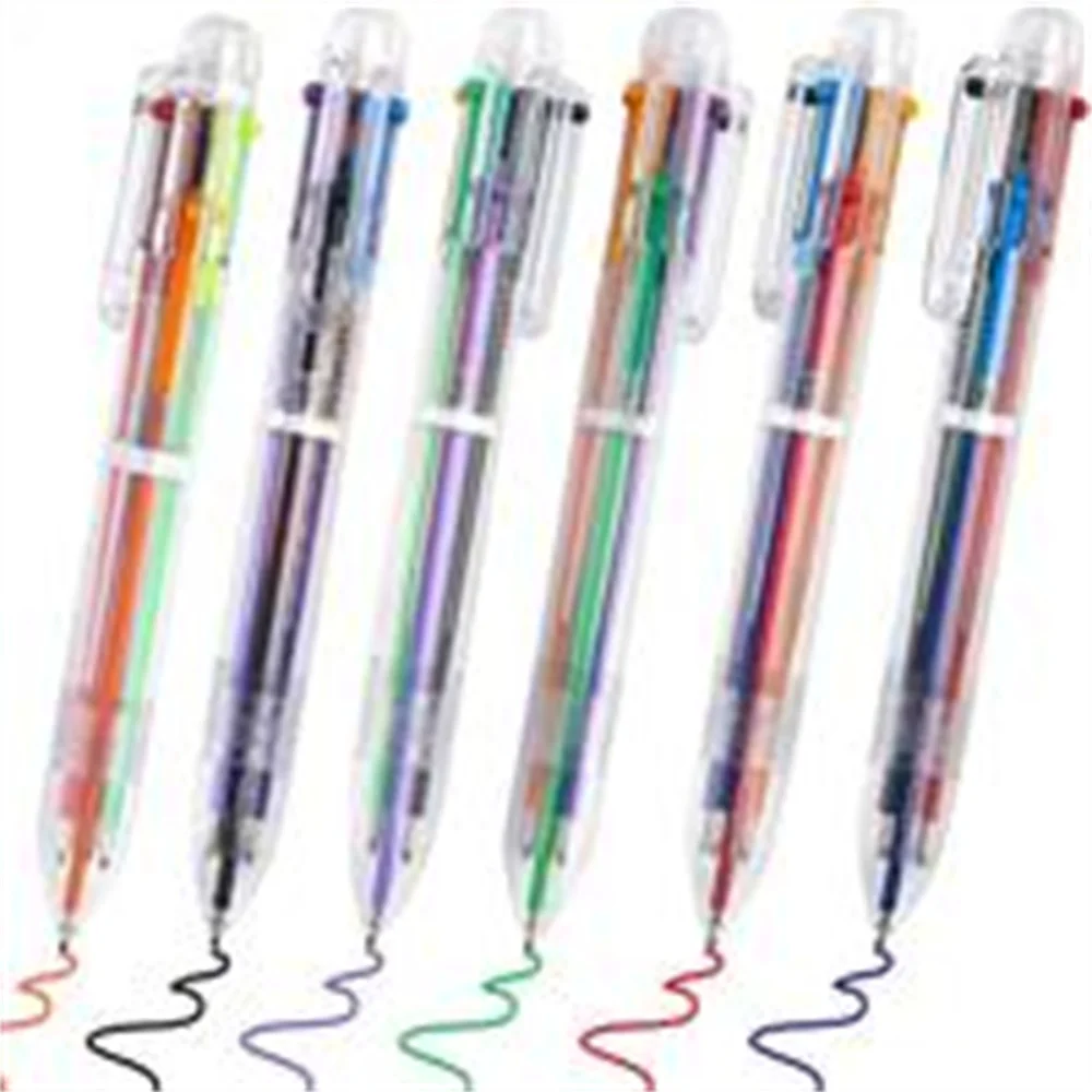 

Creative 6-in-1 Multicolor 0.5mm Ballpoint Pen Six Colors Retractable Ballpoint Pens Office School Supply Students Kids Gifts