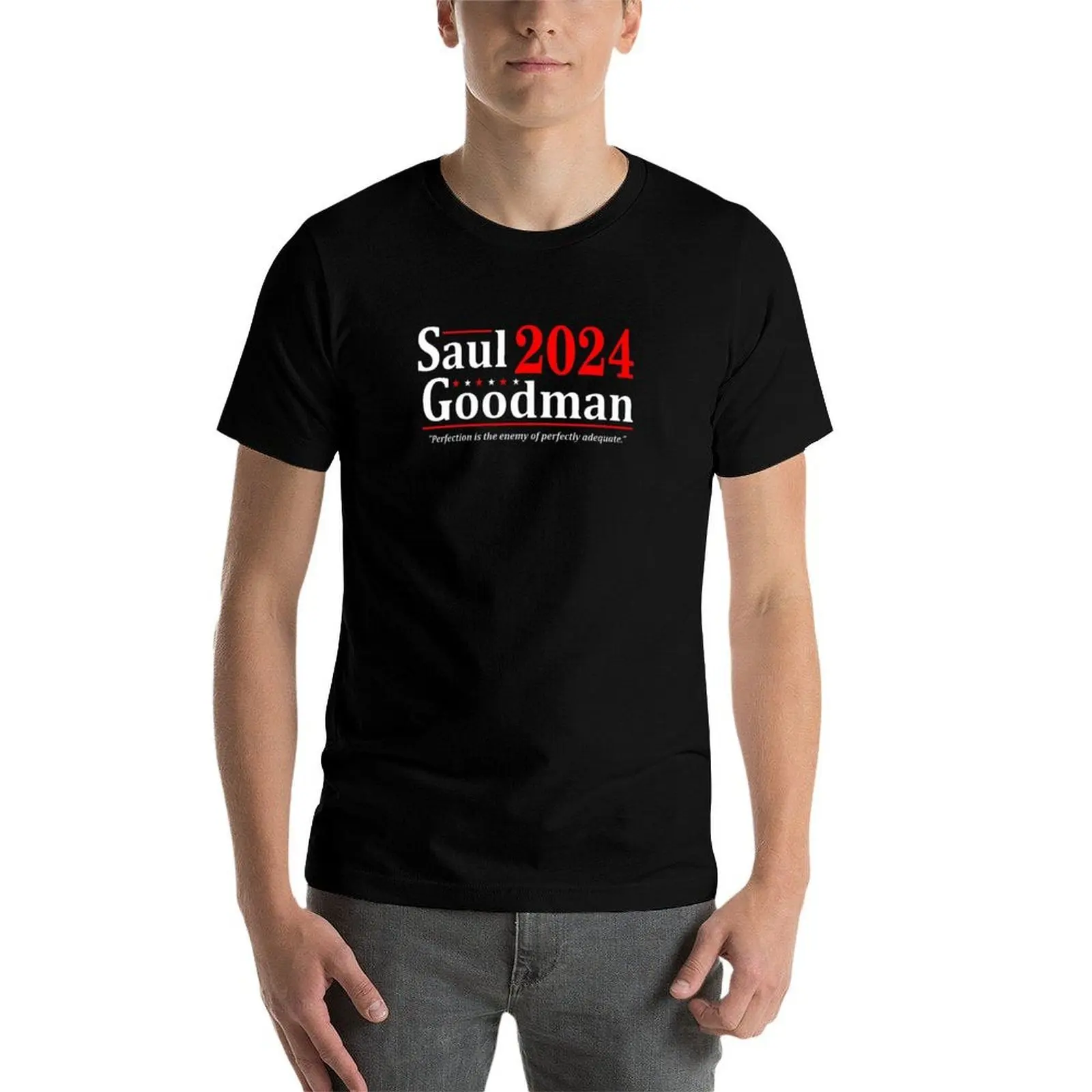 Фото Футболки t Election, хлопковая футболка, рубашки высокого качества Saul, хлопок 2024, мужская футболка Goodman для графики, мужская футболка №3