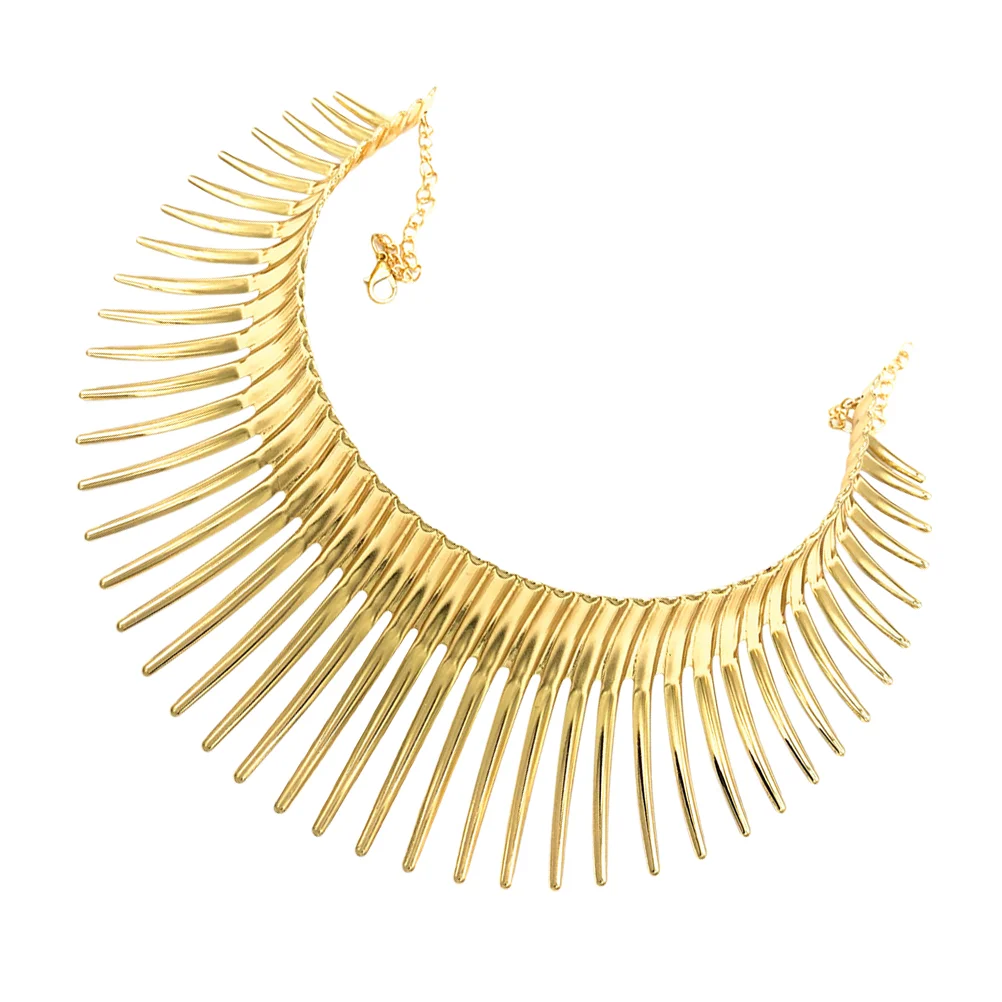 

Necklace Choker Clavicle Collar Statement Africanjewelry Exaggerated Chain Gold Chunky Fashion National Big Thorn Accessory Neck
