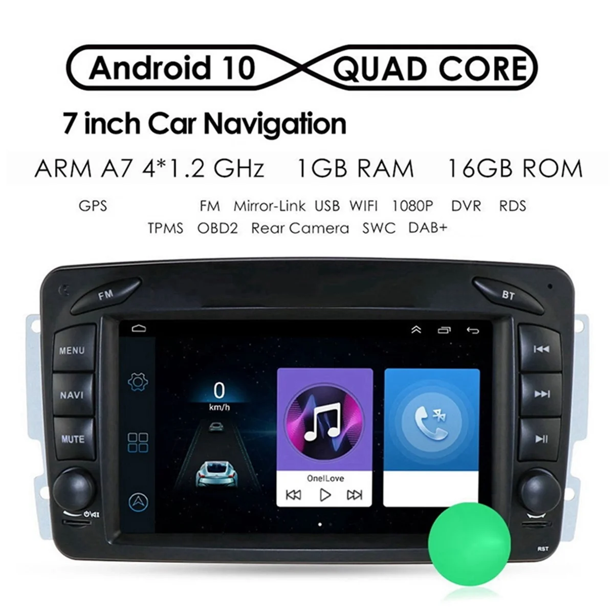 Android 10 четырехъядерный автомобильный медиаплеер радио GPS WIFI Bluetooth управление