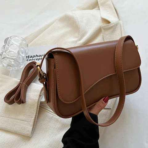 Женская сумка-тоут из искусственной кожи, саквояж с ручками сверху, с пряжкой и клапаном, модная сумочка-Хобо для подмышек, шоппер