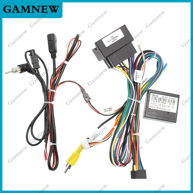 

Автомобильный 16-контактный адаптер жгута проводов Canbus Box Decoder Android радио кабель питания для Volkswagen Golf 7 Tiguan