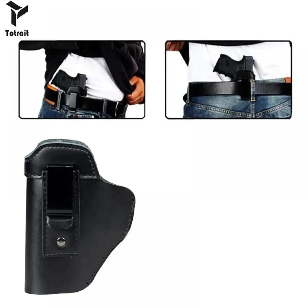 

Tactical New TOtrait Combat Pistol Waist Holster Leather Durable Hunting Handgun Carry Waist Holster