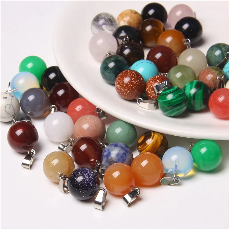 Подвеска из натуральных камней диаметром 14 мм круглые подвески бусин кулон