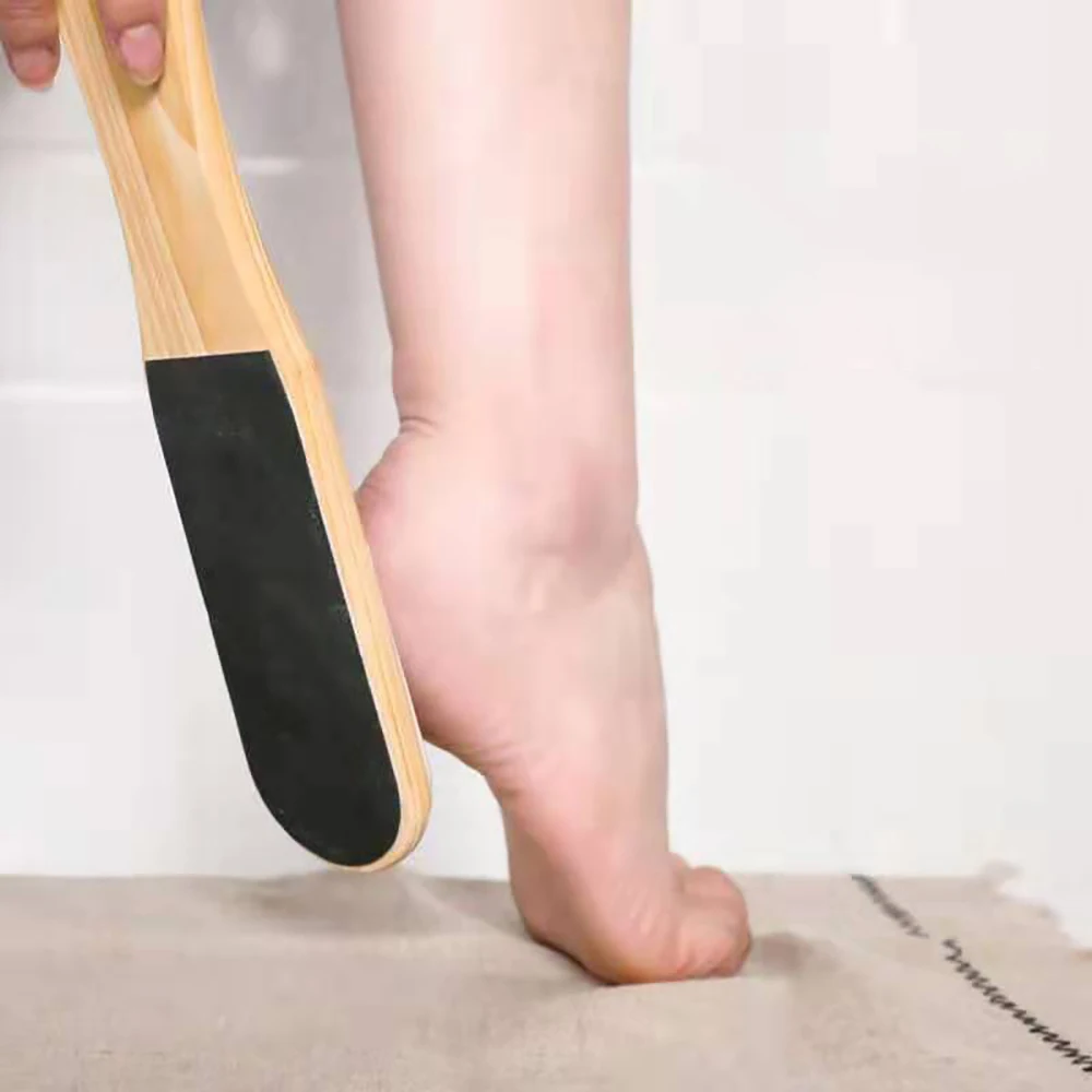 

Double Sides Foot File Foot Rasp Pedicure Tools Wooden Handle Foot Scrubber Feet Dead Skin Callus Remover Sandpaper Foot Care