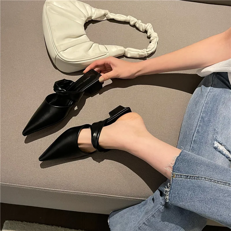 

Shallow Low Fabric Rubber Hoof Heels Basic PU Shallow Low Rubber Fabric PU Hoof Heels