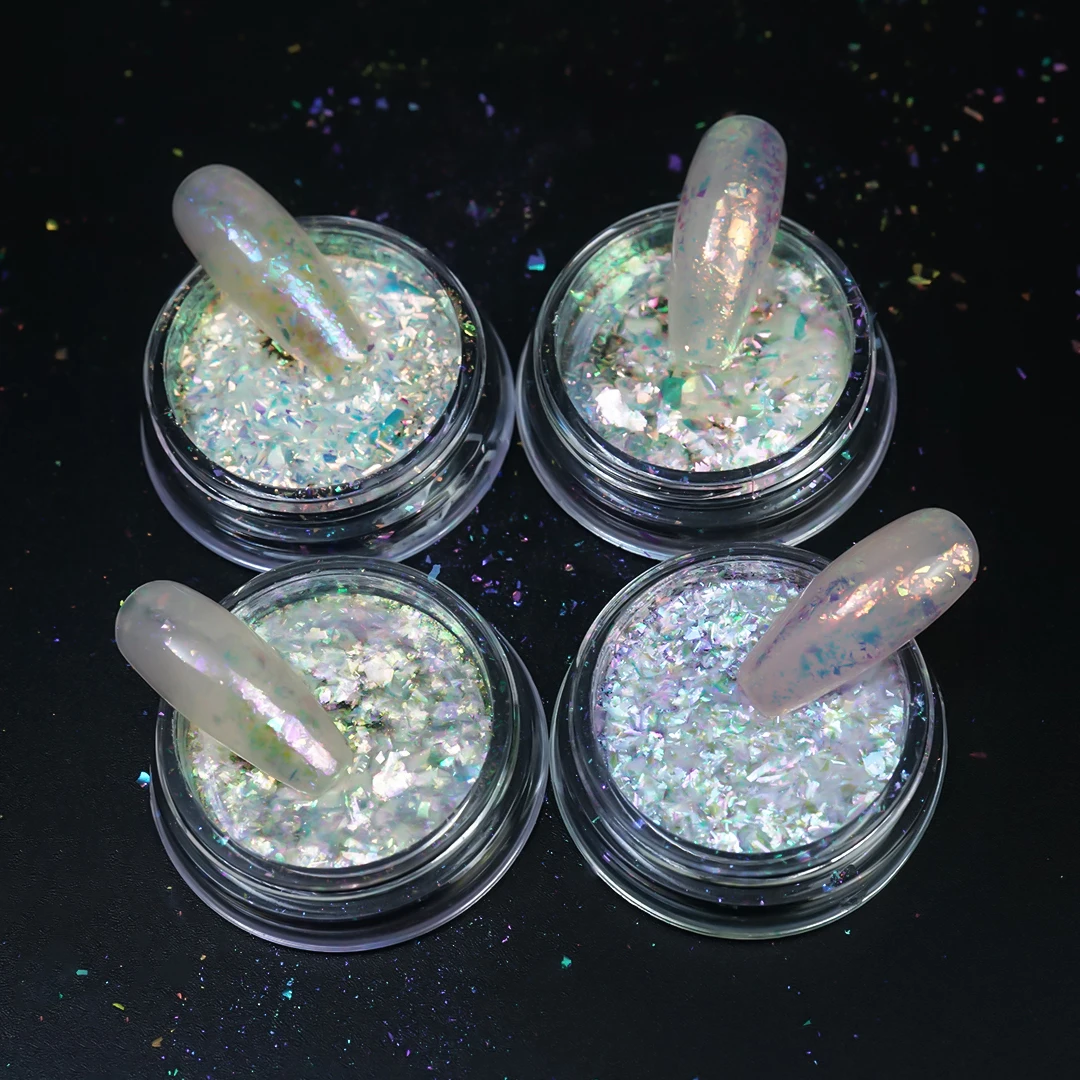 

Nail Glitter Art Powder Flakes Aurora Nail Art Decoracion Reflective glitters Sequin Bright Nails Accessories All for Manicure