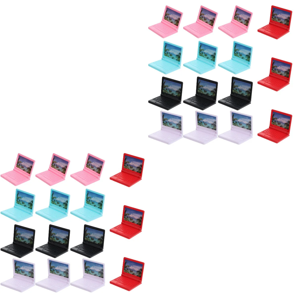 

30 Pcs Miniature Computer Plastic Laptop Model Doll Office Computer Decoration