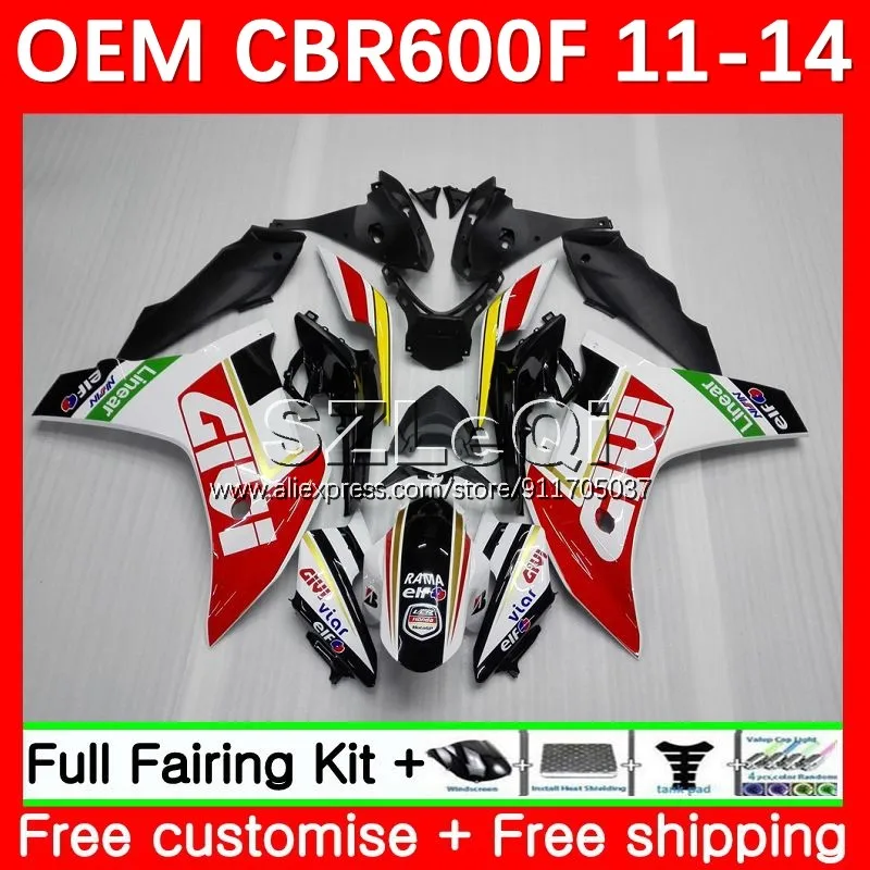 

Бело-красная инъекция для HONDA CBR 600 F 600F C CBR600F4i CBR600 F F4i 11 12 13 14 CBR600F 2011 2012 2013 2014 обтекатель 32LQ.13