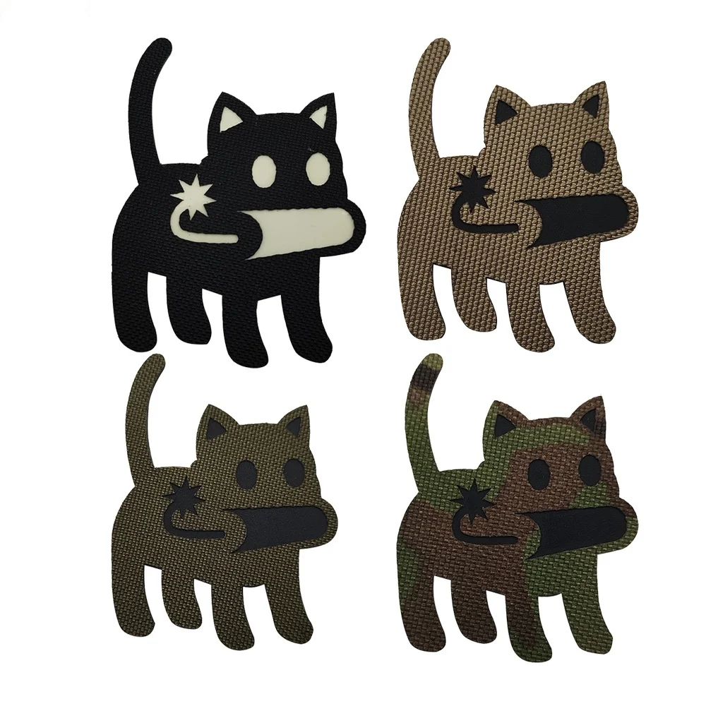 ИК-лазерная светящаяся бомба с изображением кота наклейка на одежду нашивки