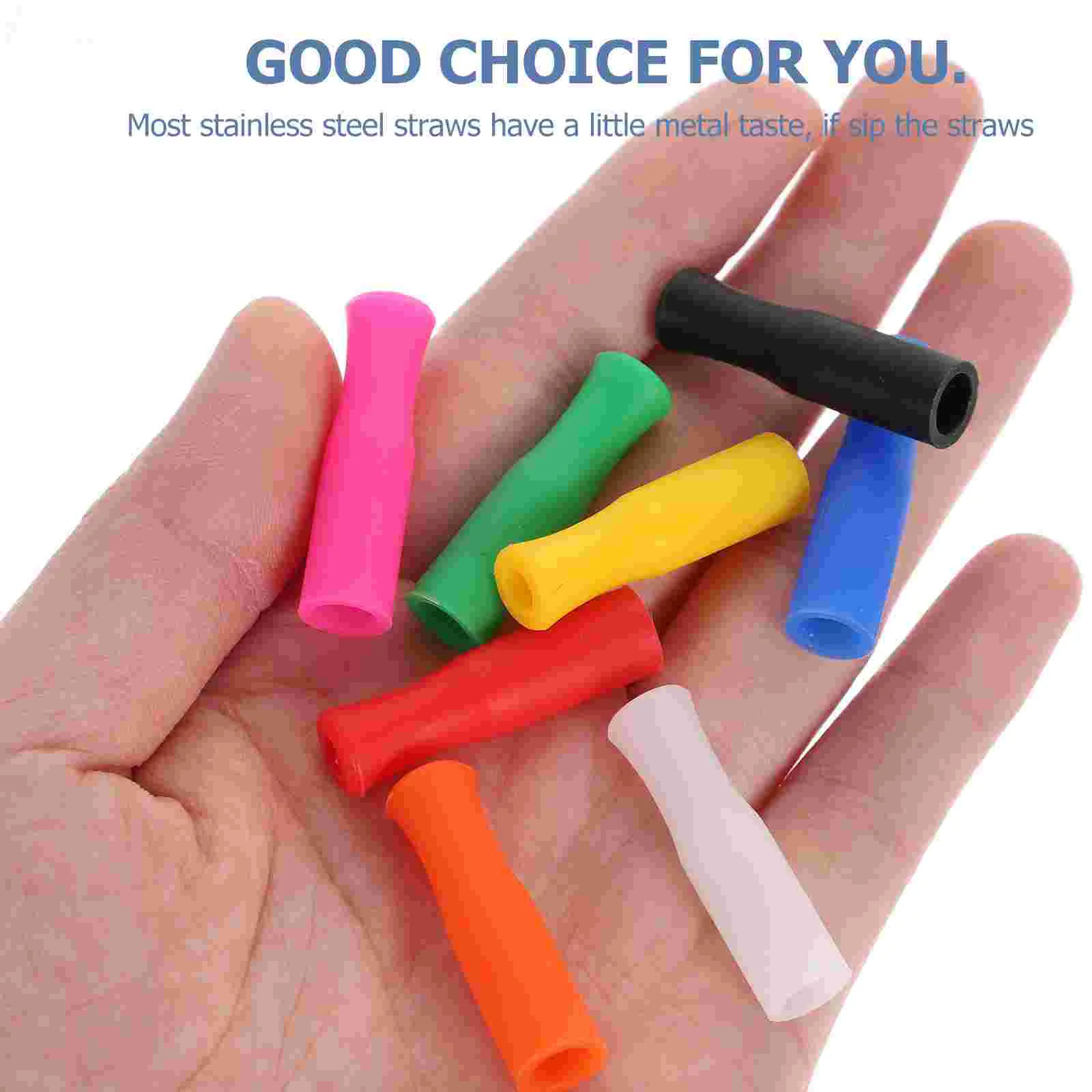 8 шт. силиконовые насадки для соломинки разноцветные пищевые из нержавеющей