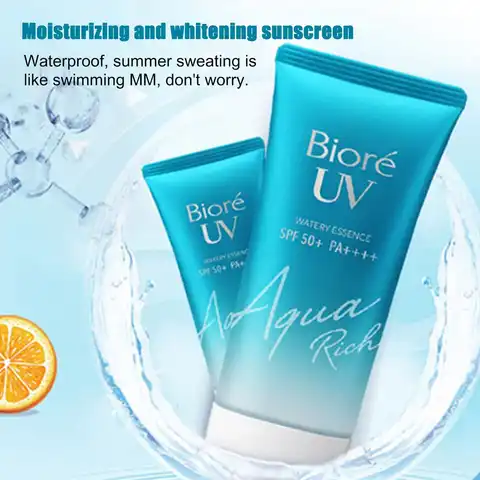 Солнцезащитный крем SPF50 Biore UV Aqua, УФ-гель с защитой UVA UVB, изоляционный лосьон для мужчин и женщин, увлажняющий отбеленный водонепроницаемый