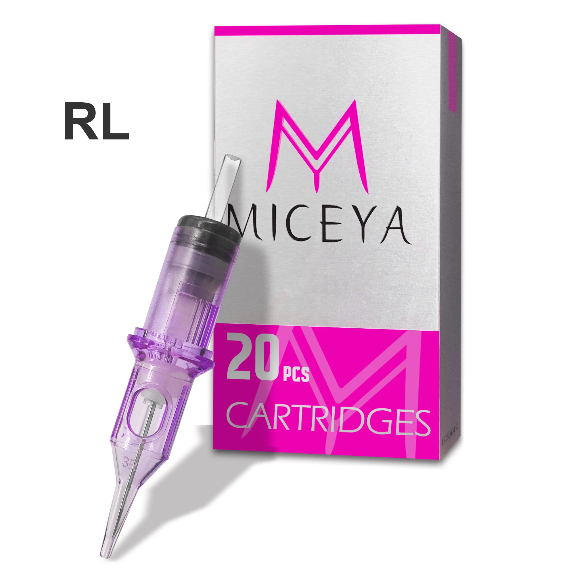 

MICEYA Purple Tattoo Cartridges Needle Bugpin L-Taper RL Needles Cartridge 20Pcs for PMU&SMP&Tattoo