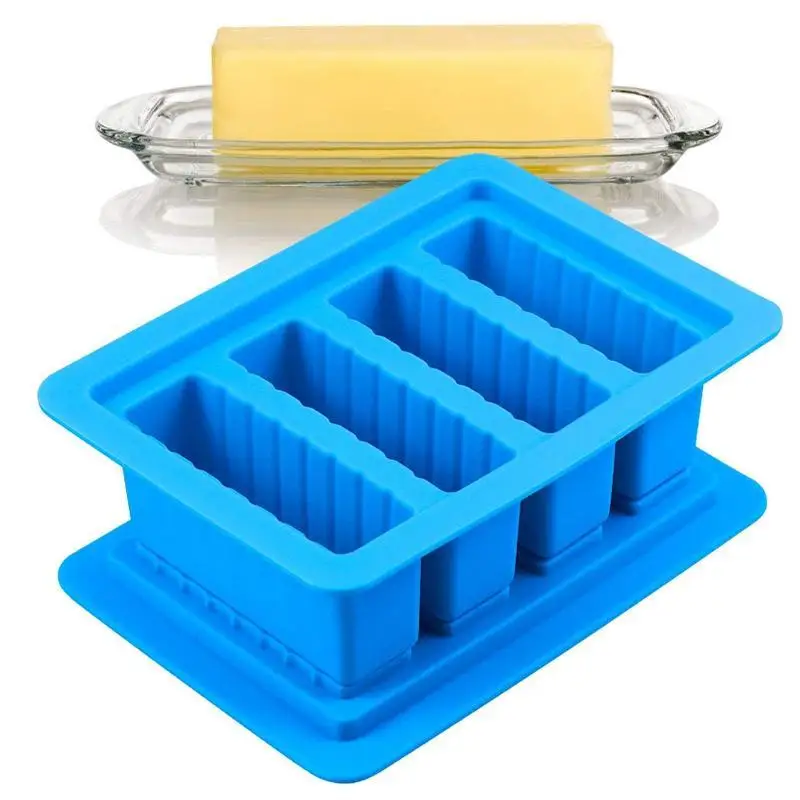 

Non-Stick Silicone Mold Container Butter Tray with Lid Homemade For Butter Maker Soap Bar Energy Bar Muffin Brownie Cake mould