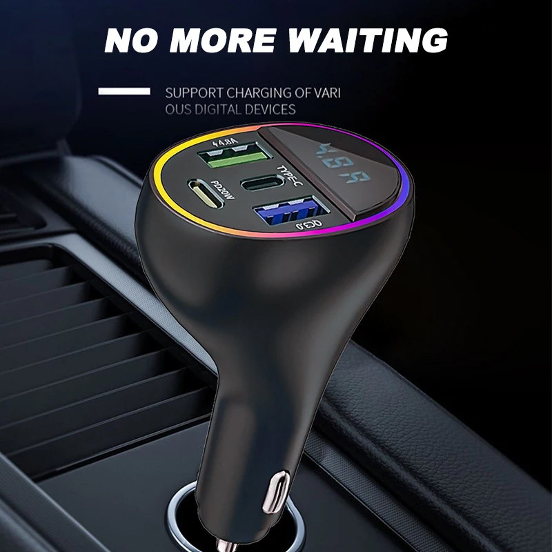 Автомобильное зарядное устройство с 2 USB-портами 3 1 а дисплеем напряжения