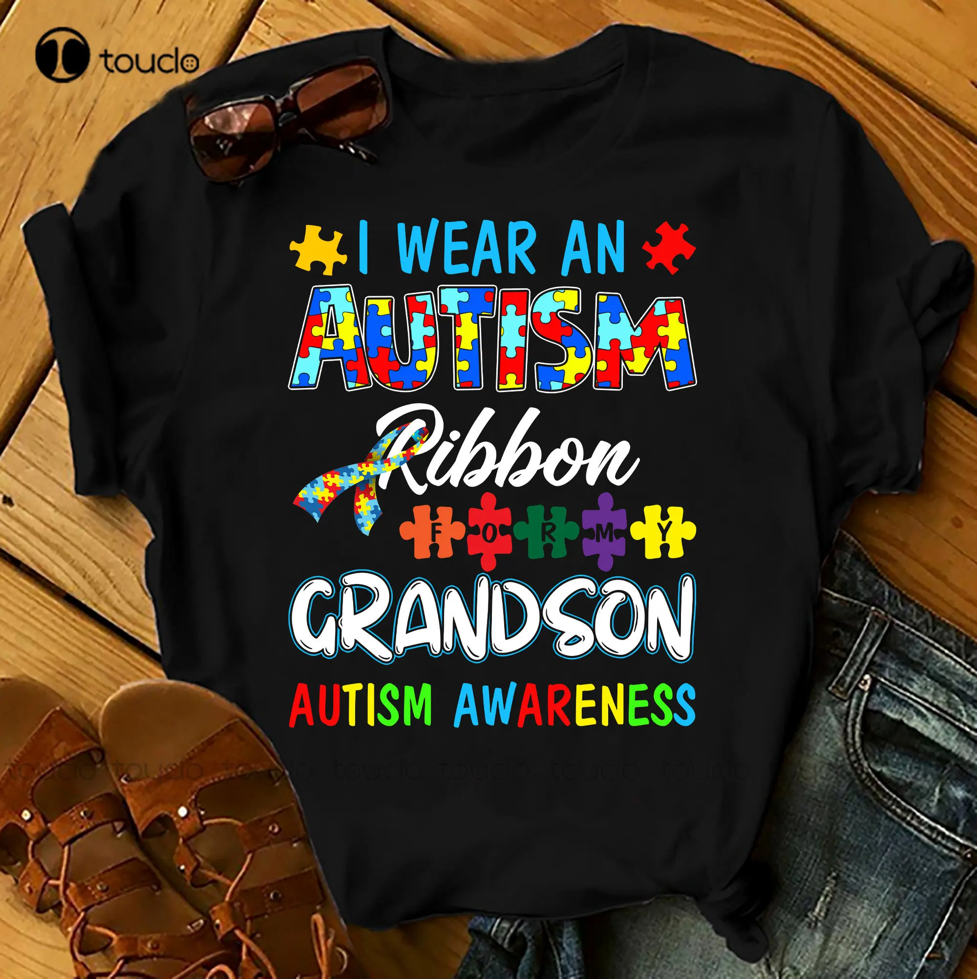 

Grandson Autism Awareness - Autism Awereness T-Shirts Men Woman Birthday T Shirts Summer Tops Beach T Shirts Xs-5Xl Custom Gift