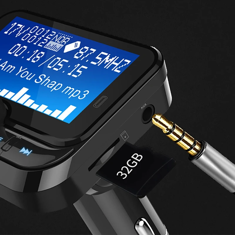 Автомобильный FM-трансмиттер BC32 с Bluetooth и MP3-плеером ЖК-дисплеем 1 8 дюйма